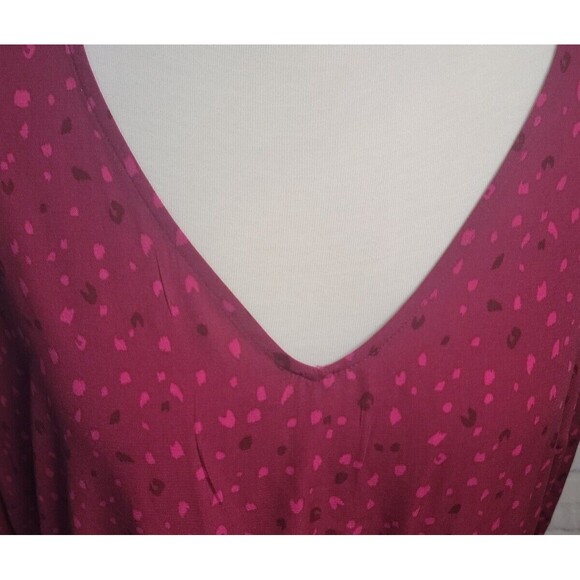 Isabel by Ingrid Isabel Maternity Blouse Sz XL 3/4 Sleeve V Neck Ruffle Waist - Picture 3 of 6